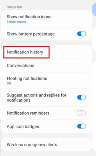 notification history