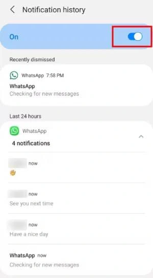 use notification history